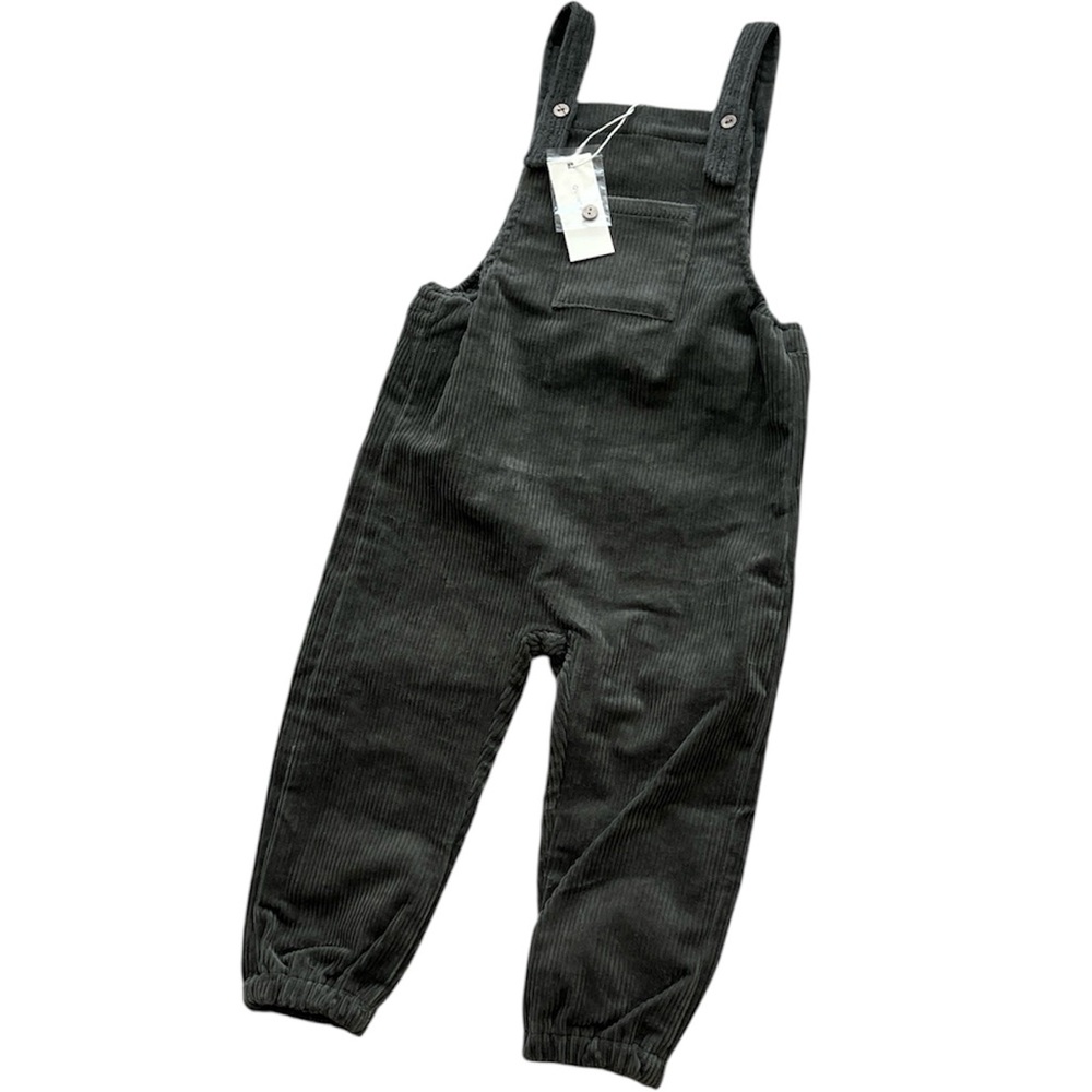Quincy Mae Forest Corduroy Cords Overall Jumpsuit Romper NWT 2-3‎ Y Unisex